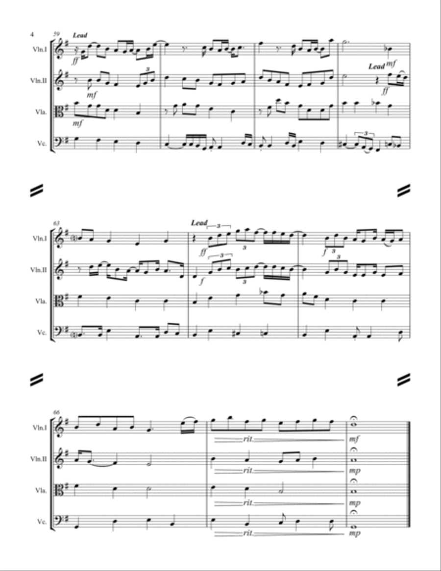Grown-Up Christmas List String Quartet scores gallery preview page 5