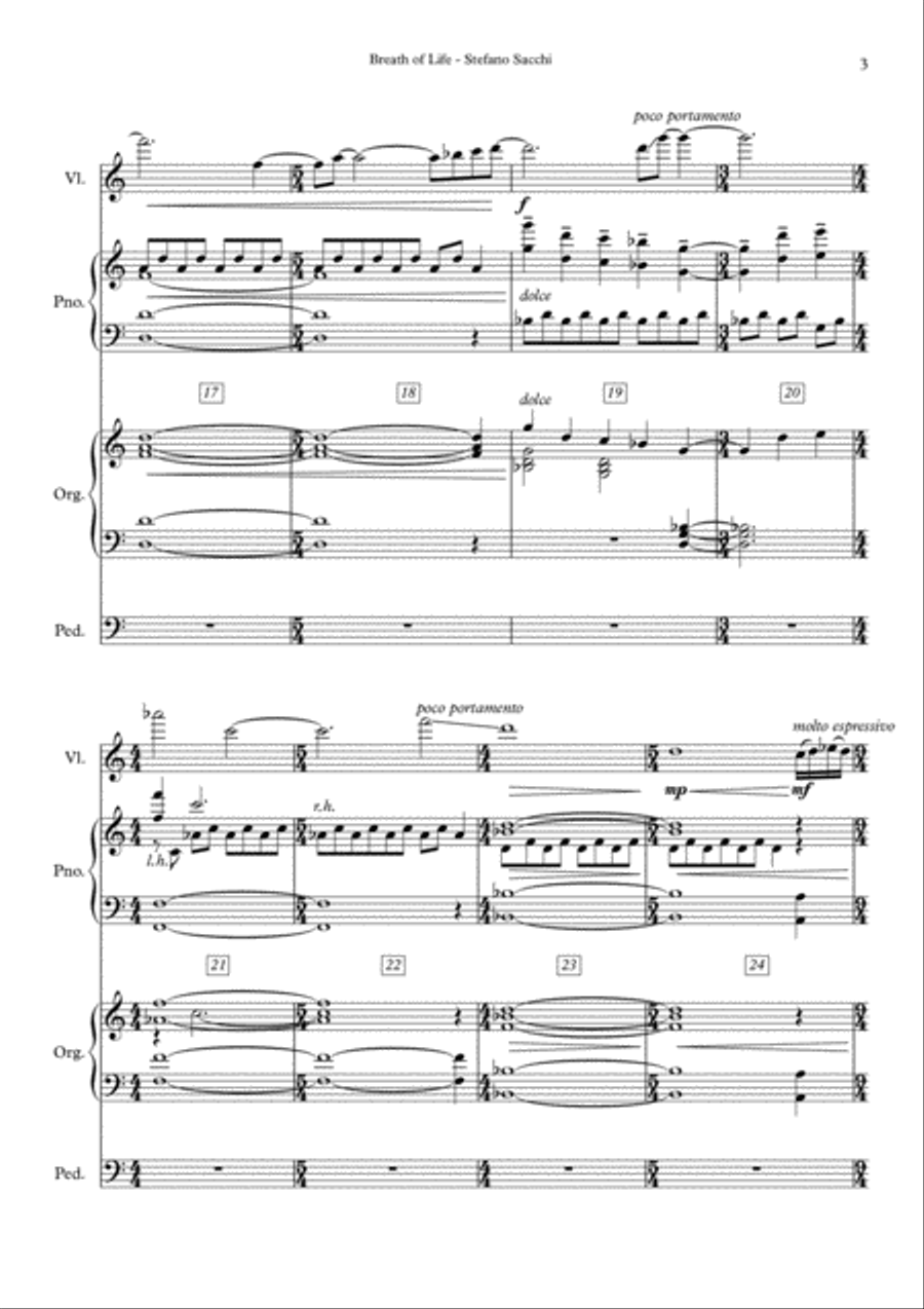 Breath of Life - Violin, Piano and Organ String Duet scores gallery preview page 3