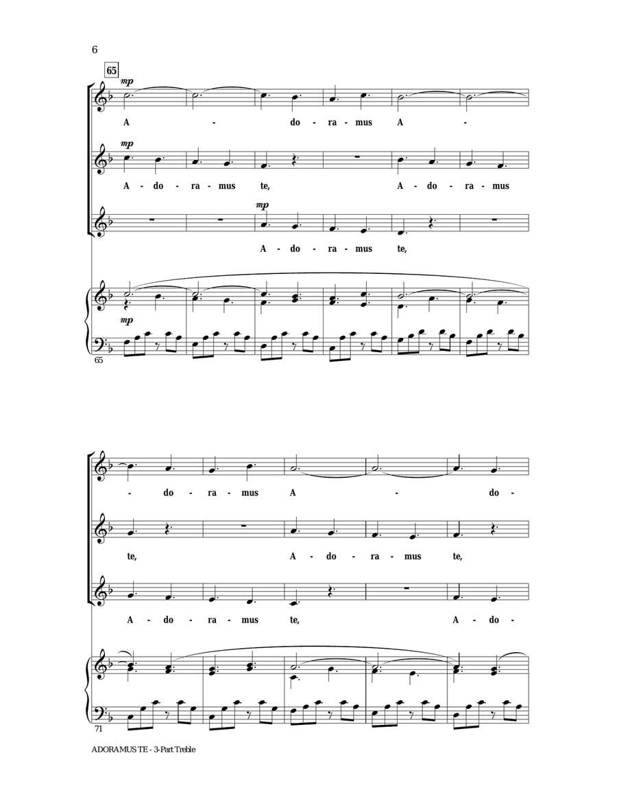 Adoramus Te 3-Part scores gallery preview page 5