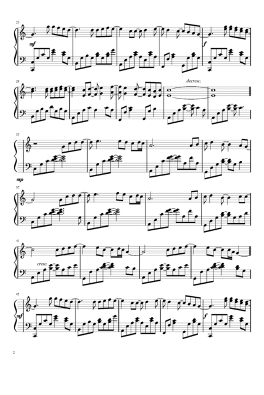 Right Here Waiting Piano Solo scores gallery preview page 2