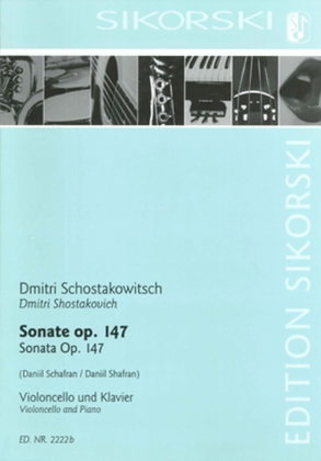 Book cover for Sonata for Violoncello and Piano D Minor
