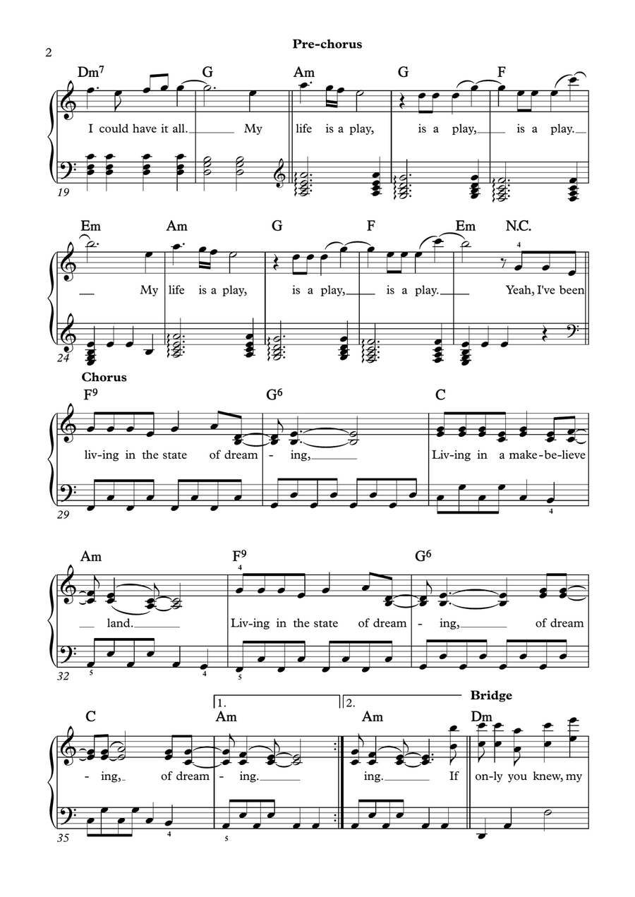 The State Of Dreaming Piano Method scores gallery preview page 2