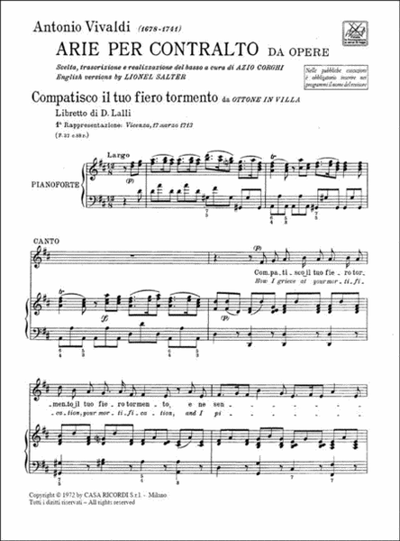 Arie Per Contralto-Mezzosoprano Da Opere