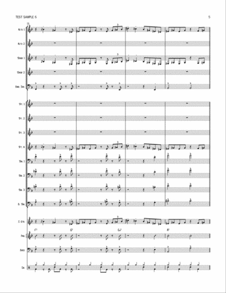 Test Sample 6 Jazz Ensemble scores gallery preview page 5