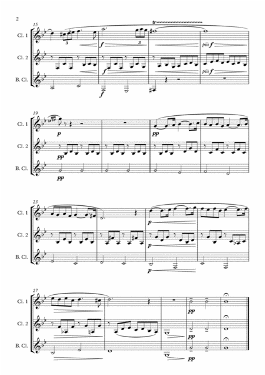 Pavane Op. 50 arranged for Clarinet Trio Clarinet Trio scores gallery preview page 4