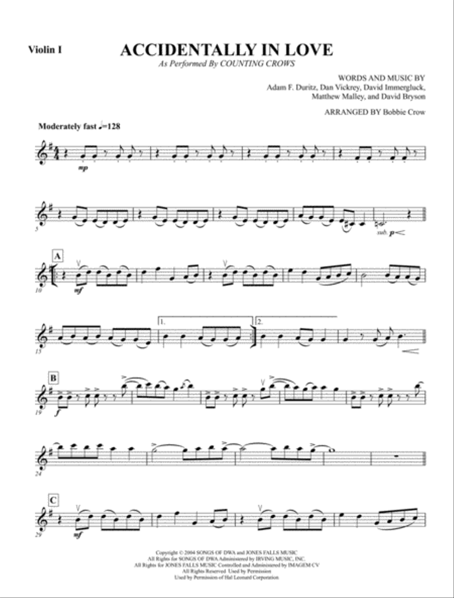 Accidentally In Love String Quartet scores gallery preview page 6
