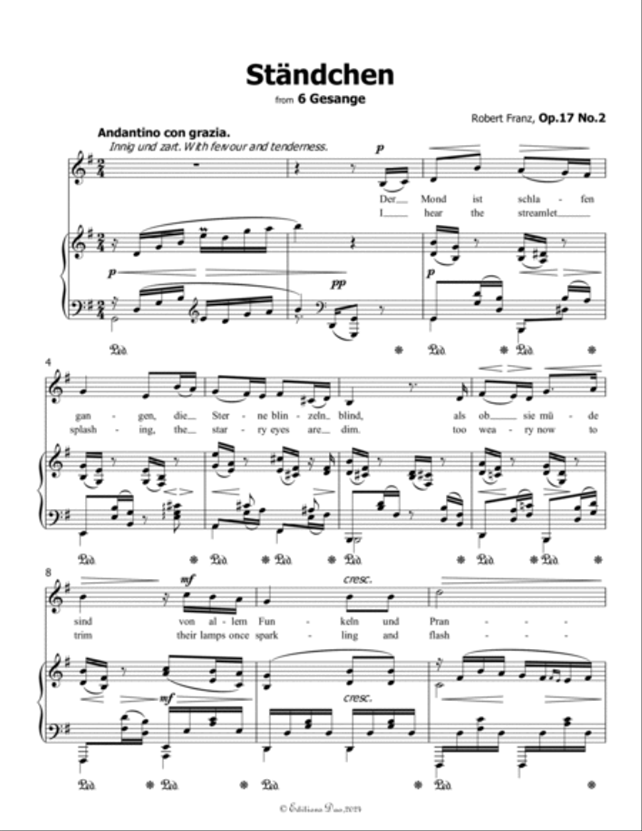 Standchen, by Robert Franz, in G Major Voice scores gallery preview page 3