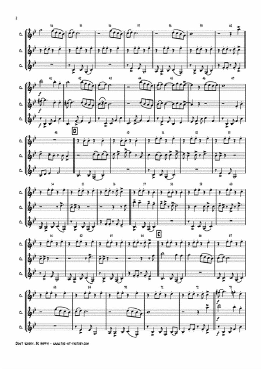 Don't Worry, Be Happy Woodwind Trio scores gallery preview page 2