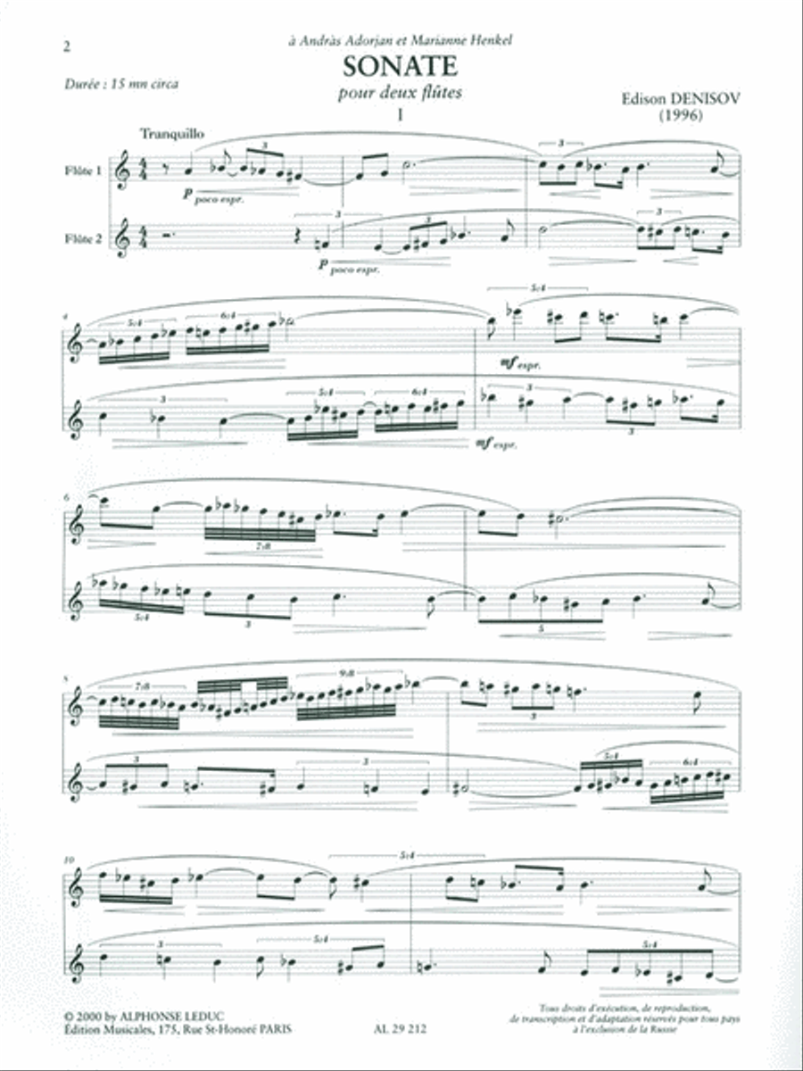 Sonate (flutes 2) Flute scores gallery preview page 2