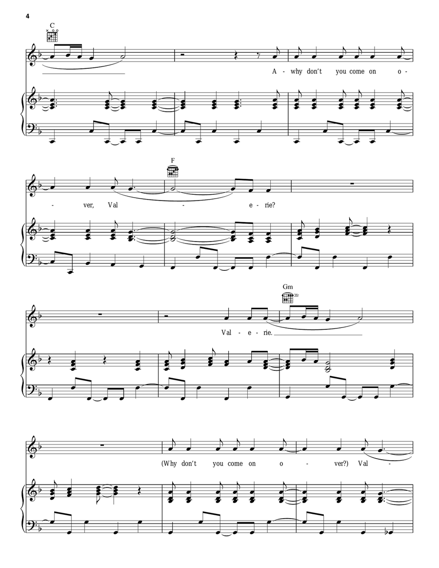 Valerie Valerie Acoustic Guitar scores gallery preview page 4
