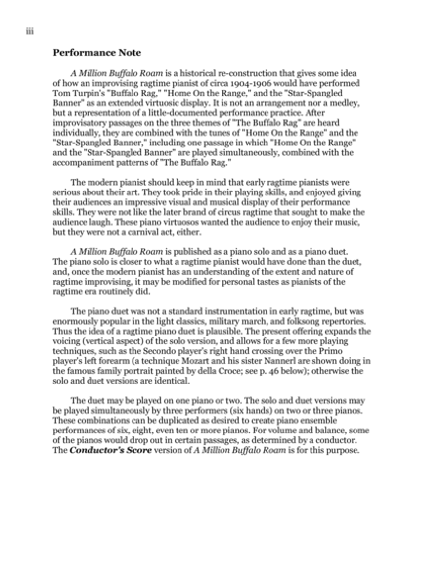 A Million Buffalo Roam (Conductor's Score for Piano Ensemble) 2 Pianos, 4-Hands scores gallery preview page 4