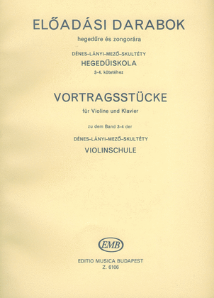 Book cover for Vortragsstücke für Violine und Klavier zu Band I
