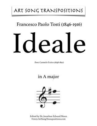 Book cover for TOSTI: Ideale (transposed to A major)