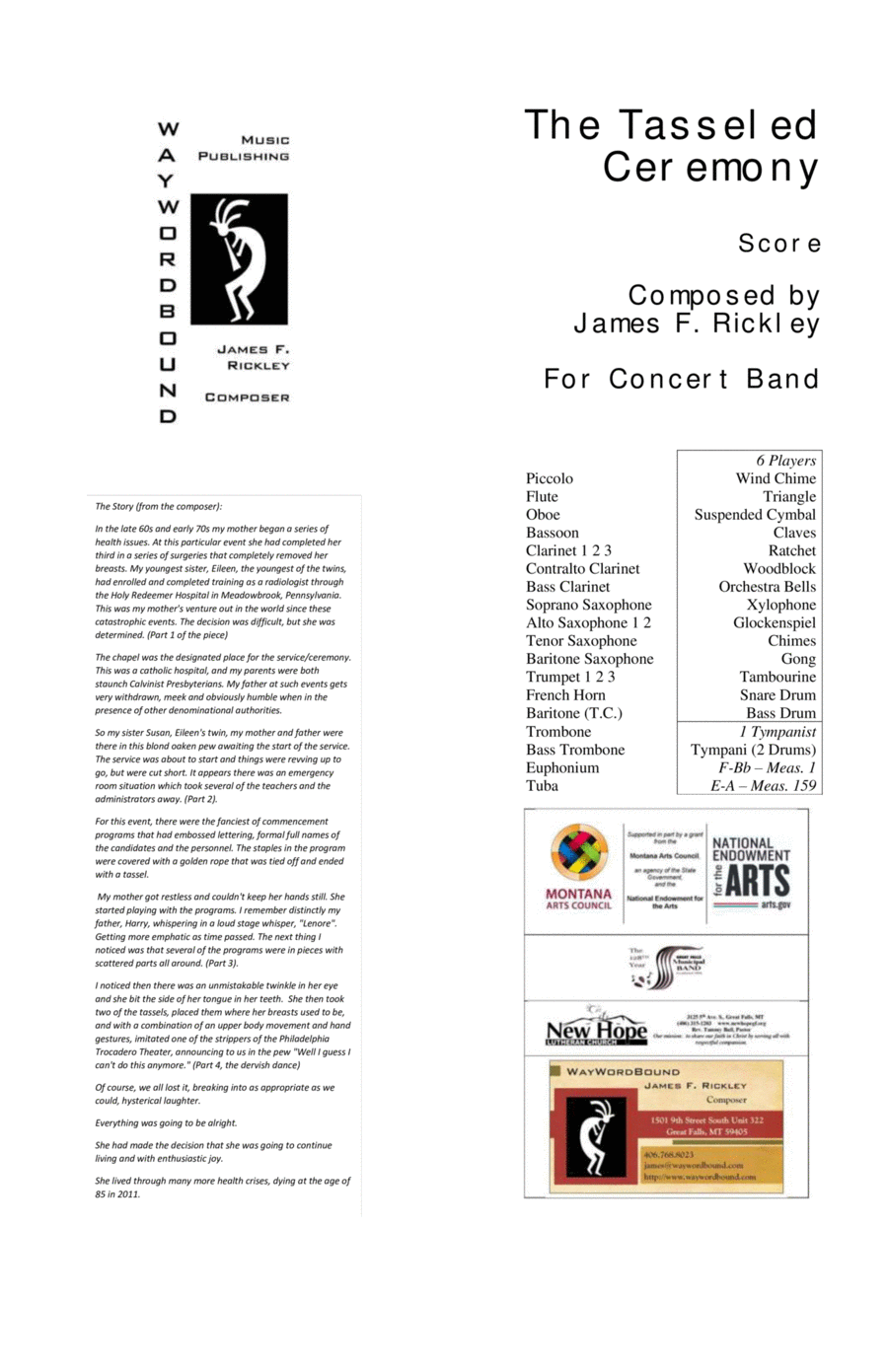 The Tasseled Ceremony The Tasseled Ceremony Concert Band scores gallery preview page 1