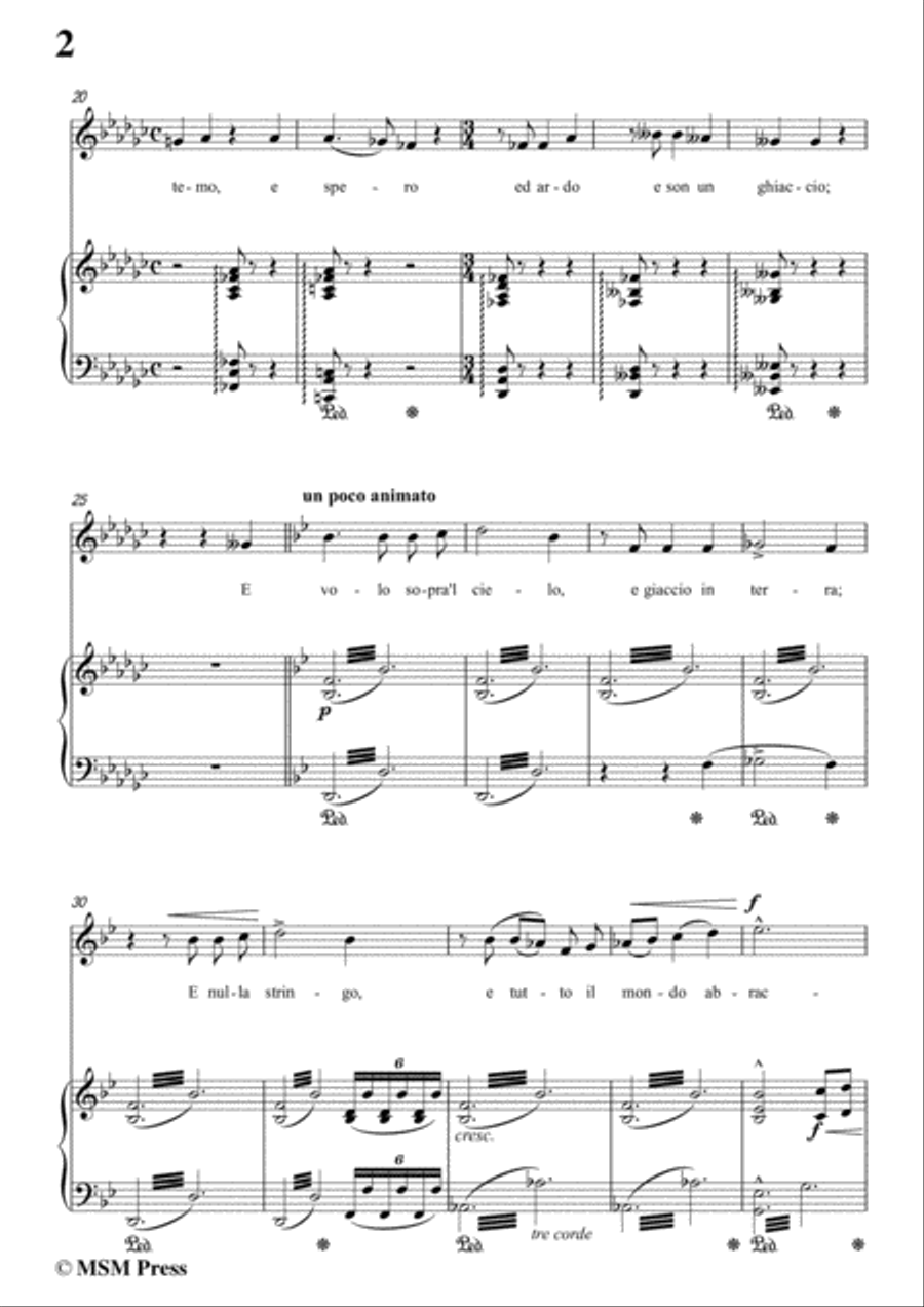 Liszt-Pace non trovo in e flat minor,for Voice and Piano Voice Solo scores gallery preview page 4