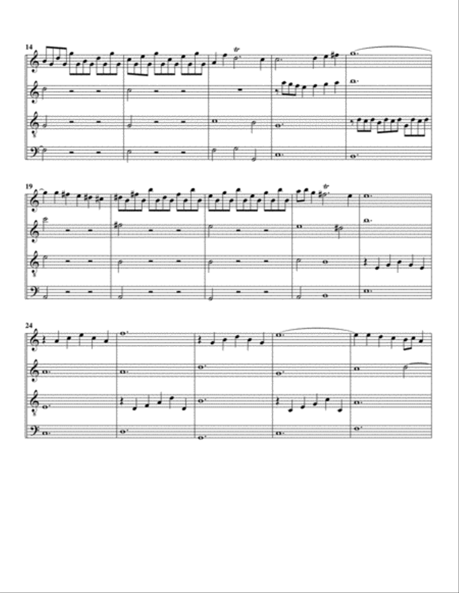 Prelude and fugue BWV 558 (arrangement for 4 recorders) Recorder scores gallery preview page 2