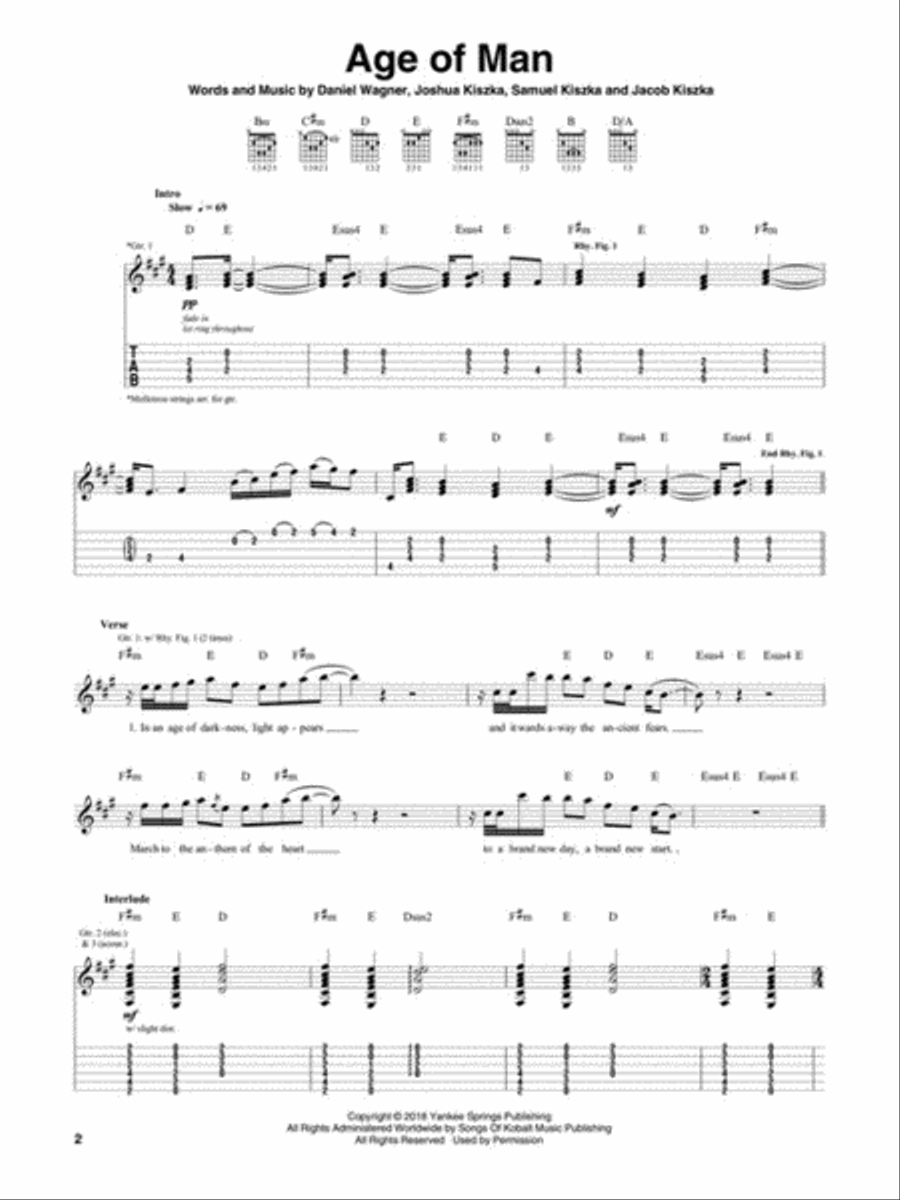 Greta Van Fleet – Anthem of the Peaceful Army Electric Guitar scores gallery preview page 3