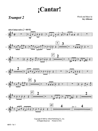 Book cover for Cantar! (Sing!): 2nd B-flat Trumpet