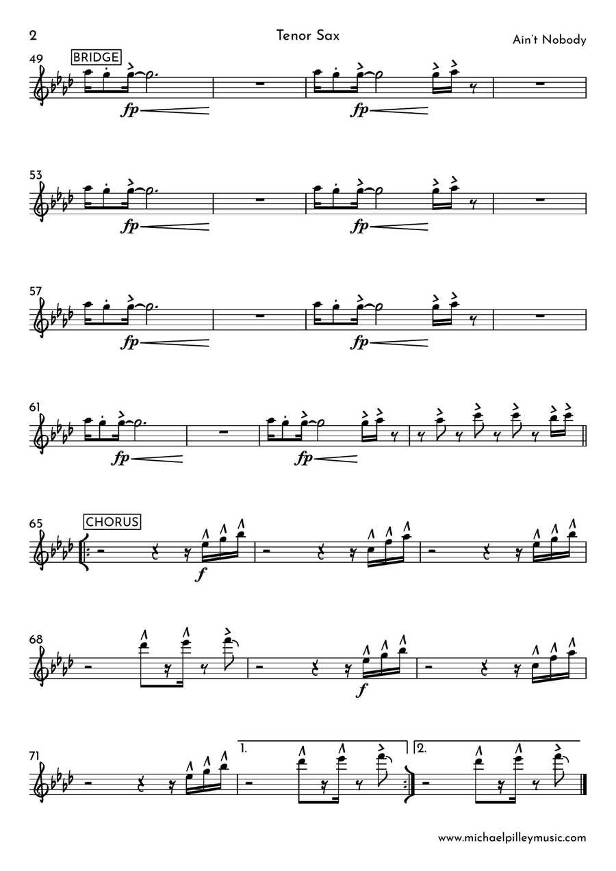 Ain't Nobody Small Ensemble scores gallery preview page 6