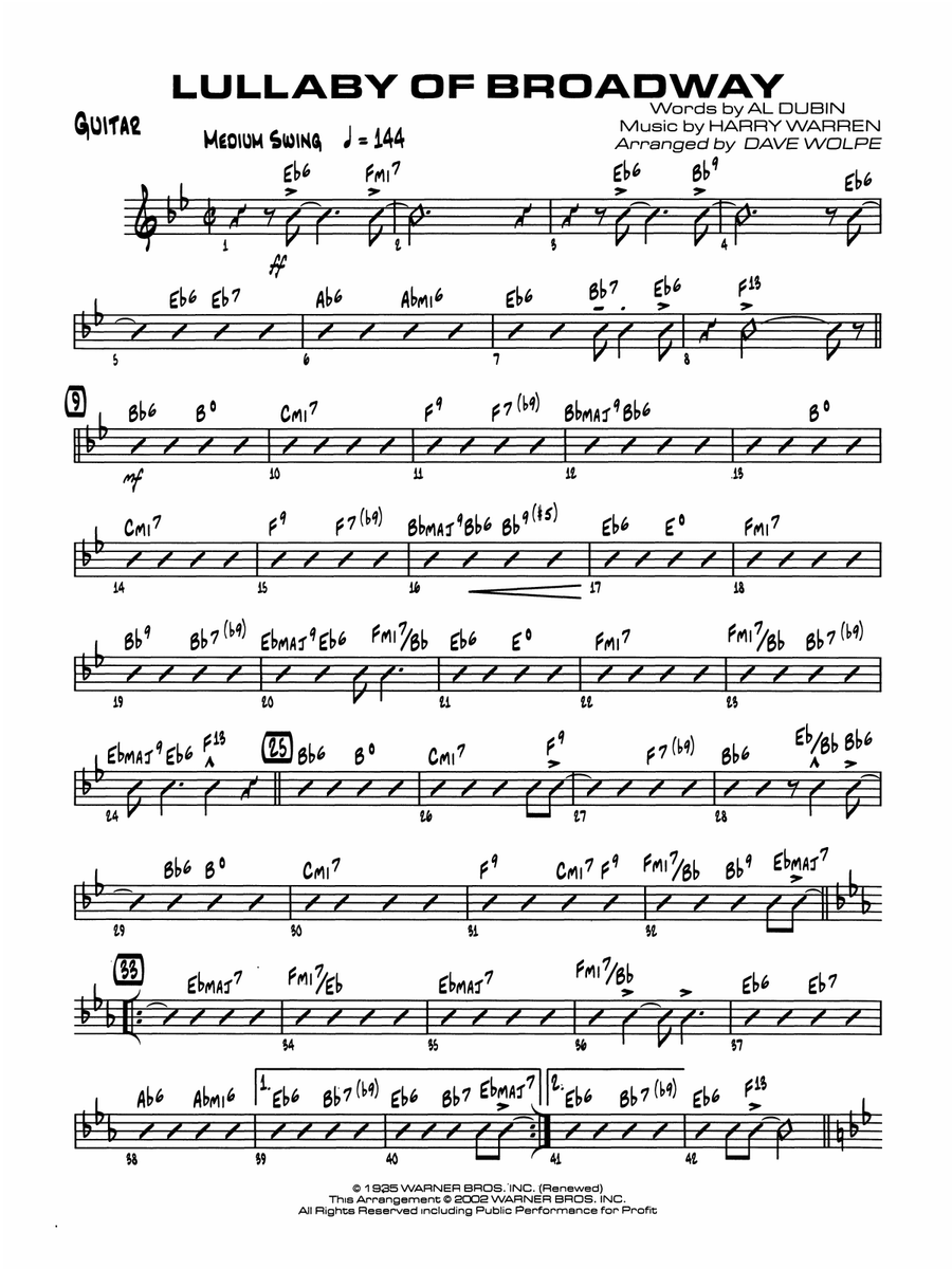 Lullaby of Broadway: Guitar