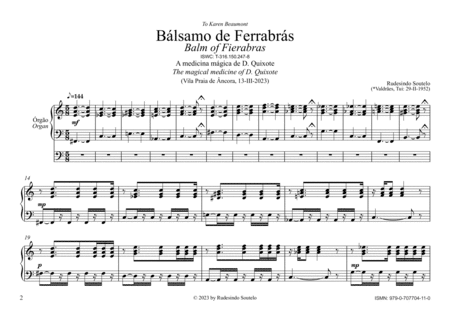 Bálsamo de Ferrabrás / Balm of Fierabras (Organ) image number null
