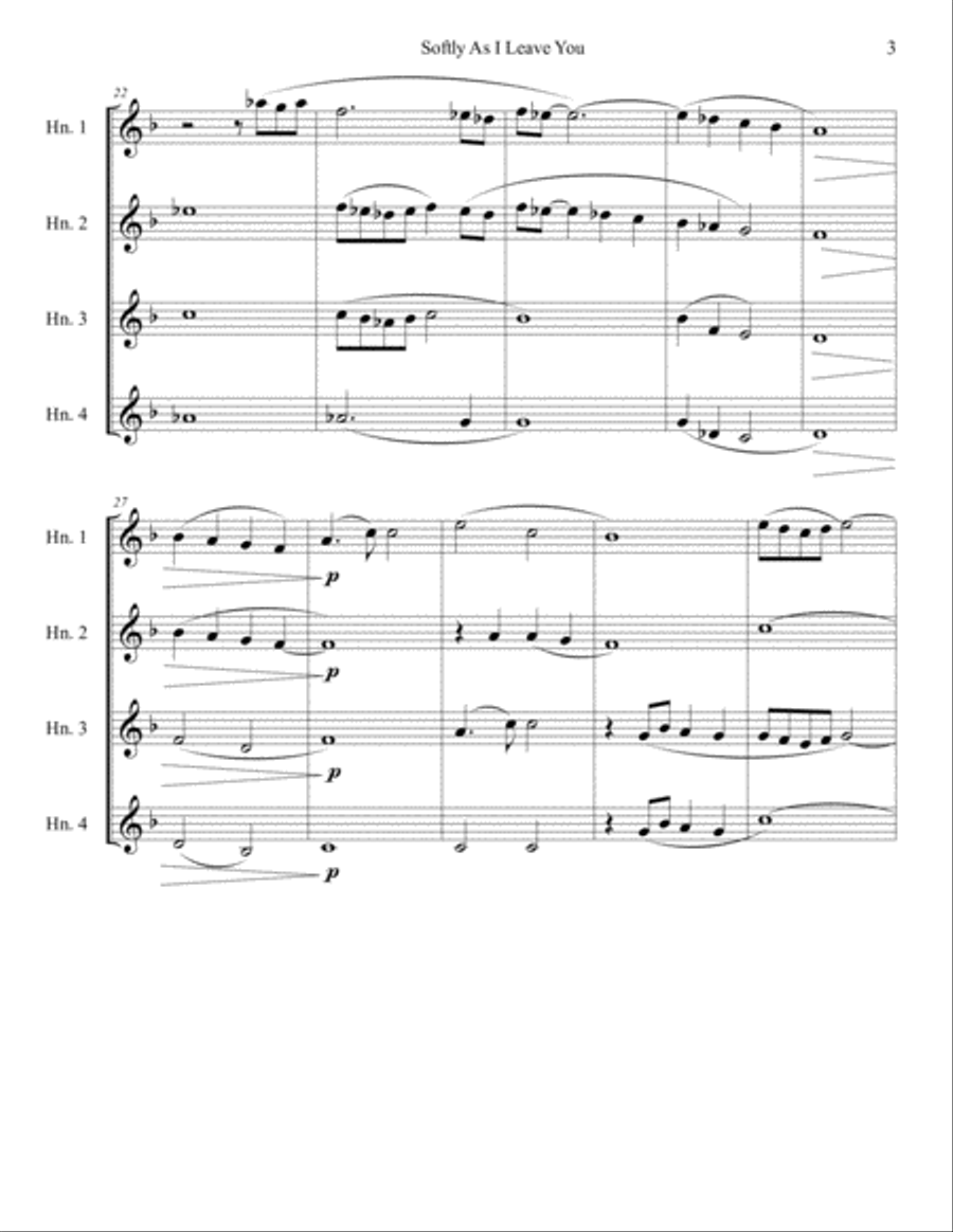 Softly As I Leave You Brass Ensemble scores gallery preview page 4
