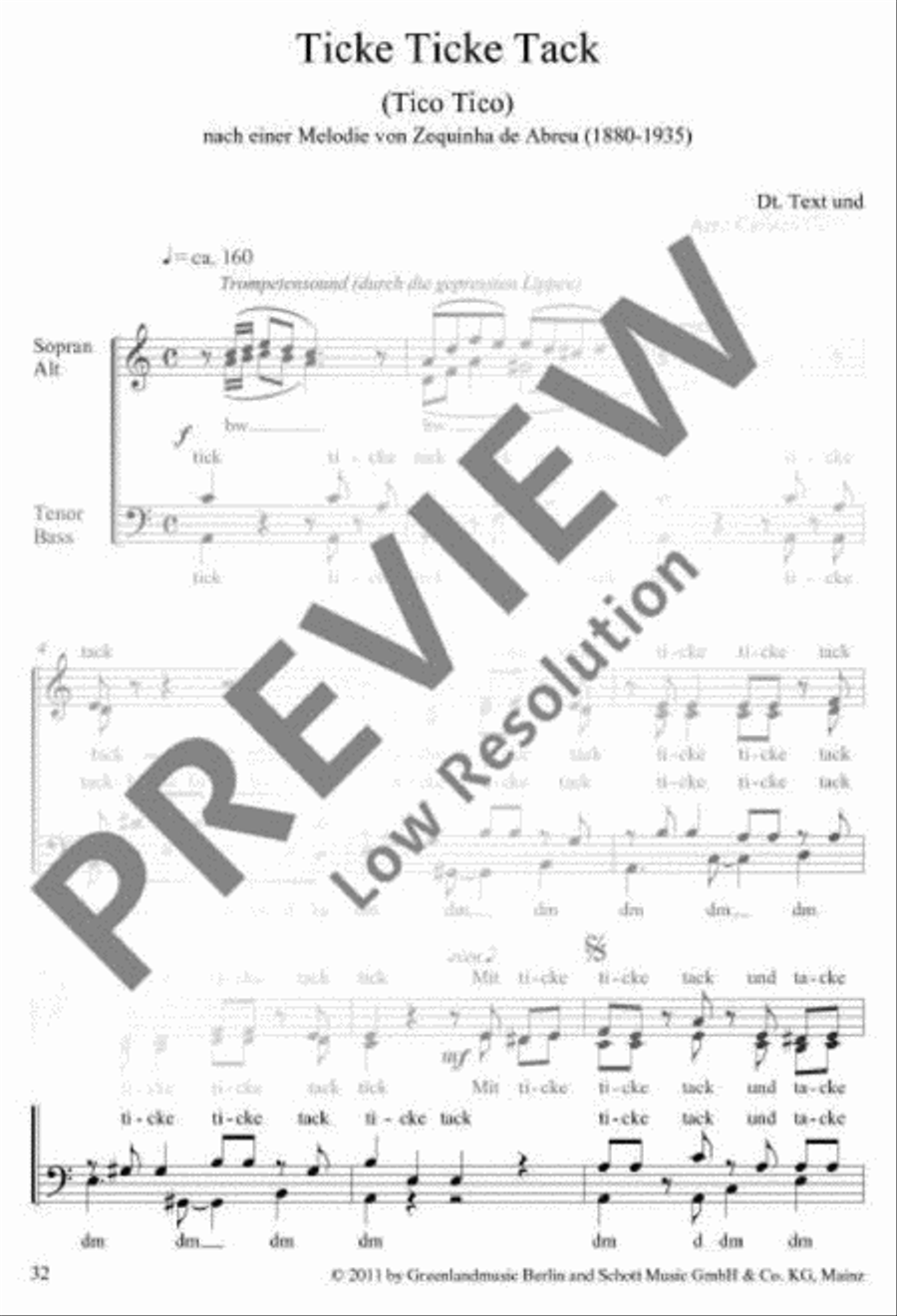Ticke Ticke Tack Ticke Ticke Tack 4-Part scores gallery preview page 2