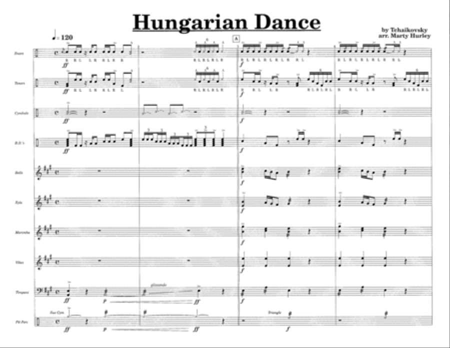 Hungarian Dance w/Tutor Tracks Percussion Ensemble scores gallery preview page 3
