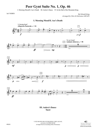 Peer Gynt Suite No.1, Op. 46: 1st F Horn