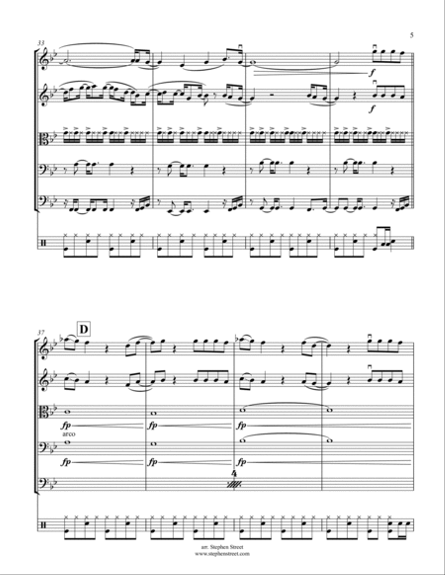 Can't Feel My Face Small Ensemble scores gallery preview page 5