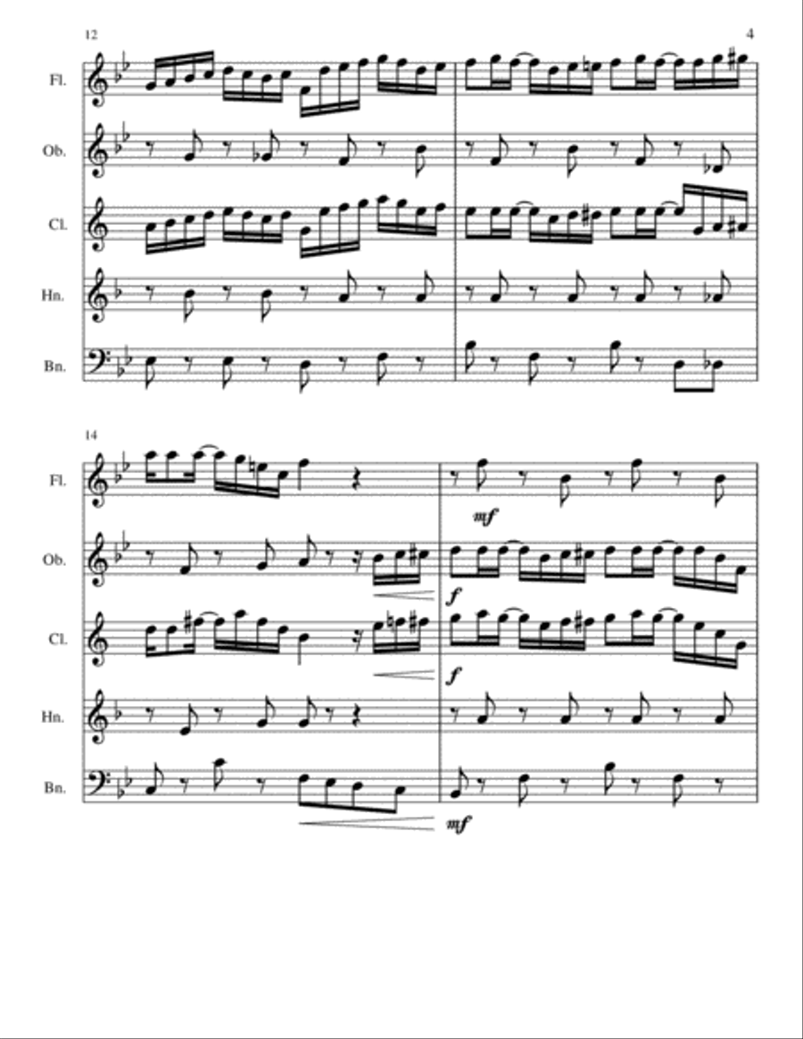 The Entertainer/Maple Leaf Rag Woodwind Quintet scores gallery preview page 4