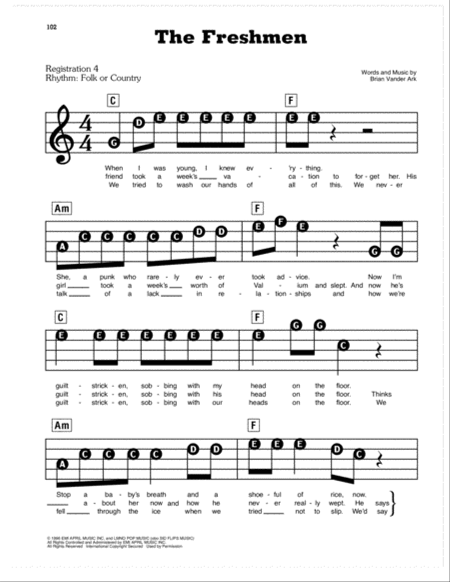 The Freshmen Electronic Keyboard scores gallery preview page 1