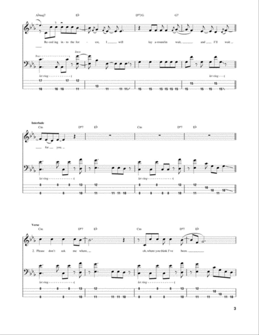 Meet Me At The Corner Bass Guitar Tablature scores gallery preview page 3