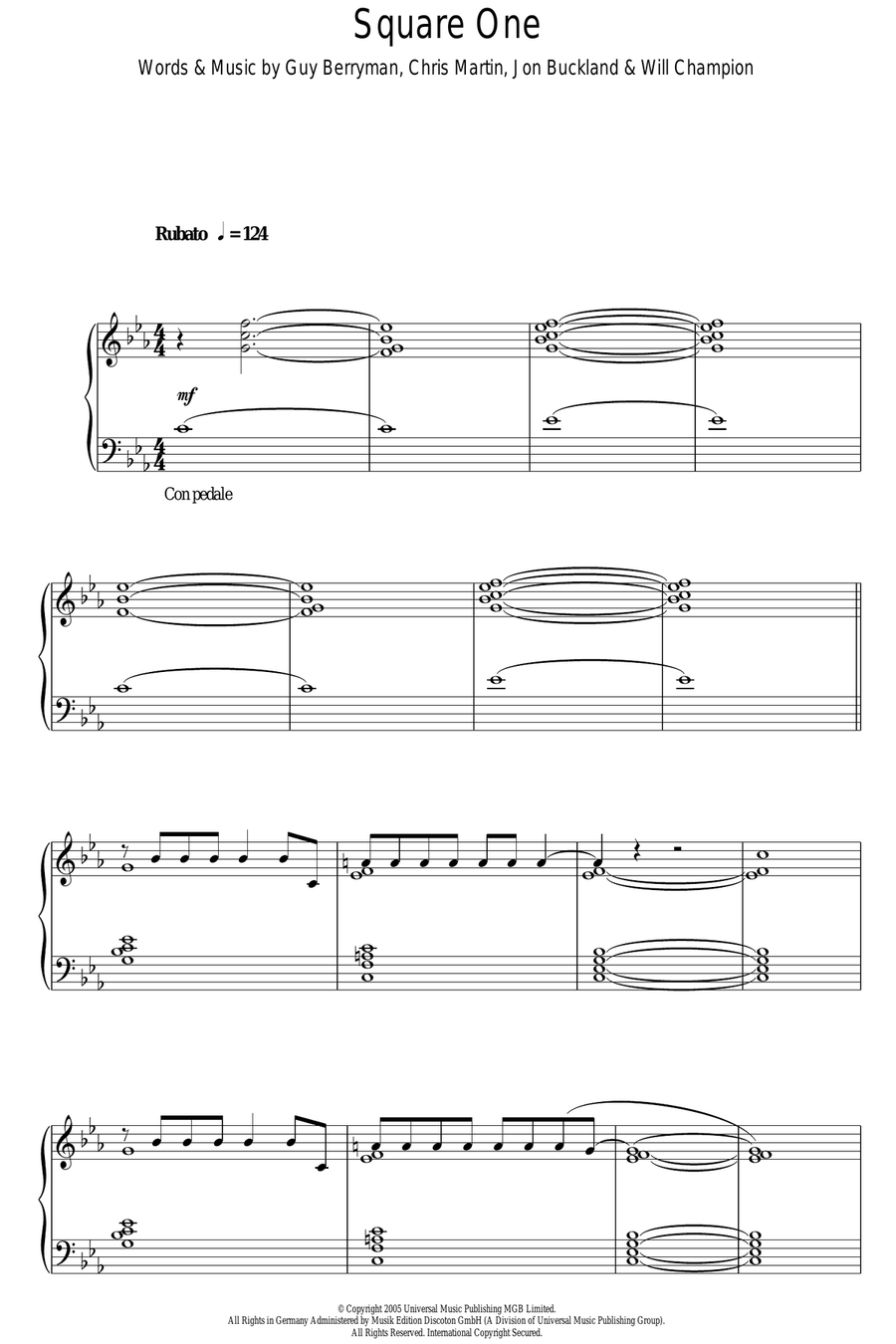 Square One Square One Piano Solo scores gallery preview page 1