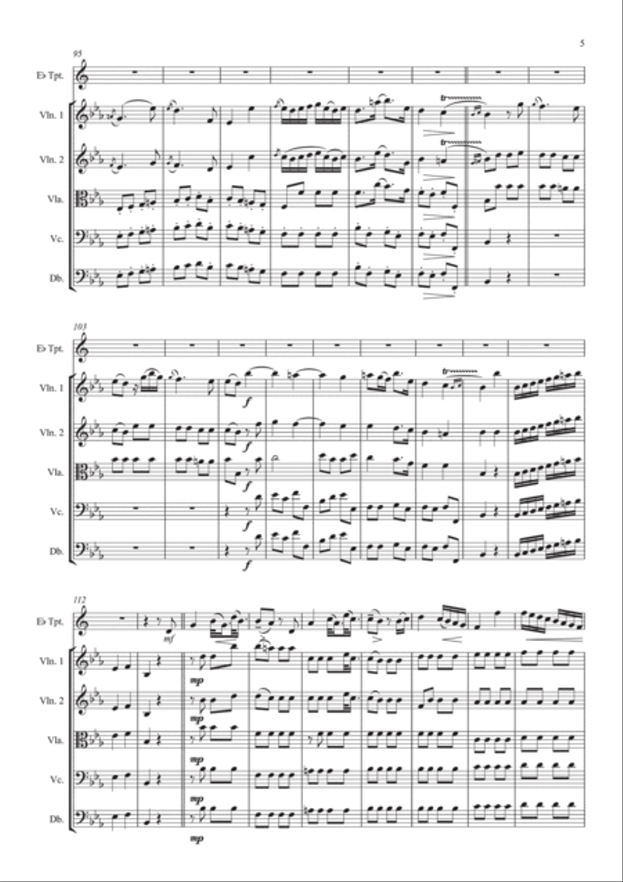 Neruda Trumpet Concerto in Eb Chamber Orchestra scores gallery preview page 6
