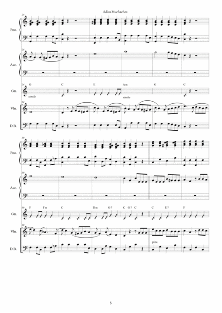 Adios Muchachos Small Ensemble scores gallery preview page 5