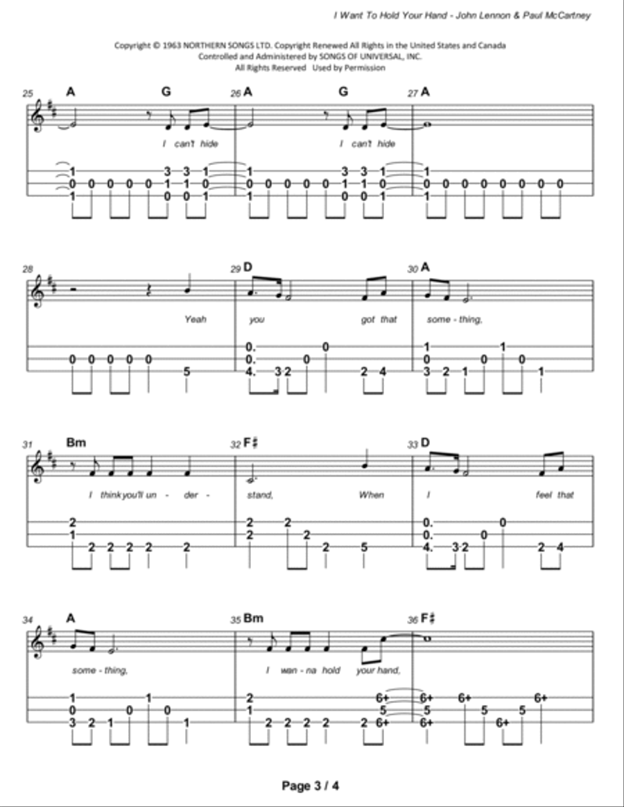I Want To Hold Your Hand Dulcimer scores gallery preview page 4