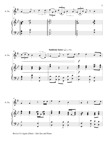 REVIVE US AGAIN (Duet – Alto Sax and Piano/Score and Parts) image number null