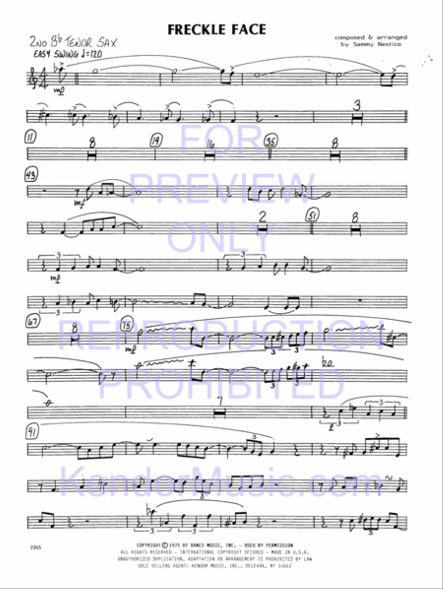 Freckle Face (Full Score) Jazz Ensemble scores gallery preview page 20