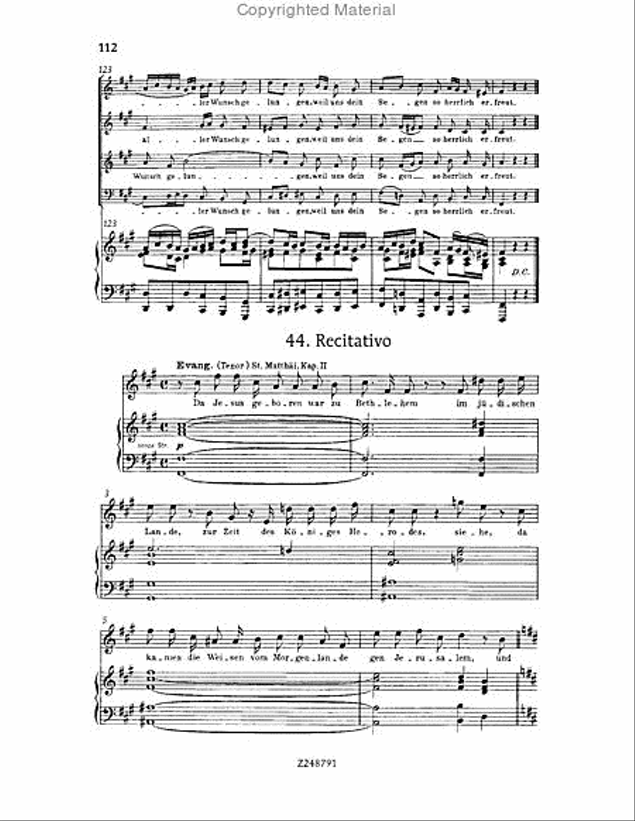 Christmas Oratorio, BWV 248 Choir scores gallery preview page 111