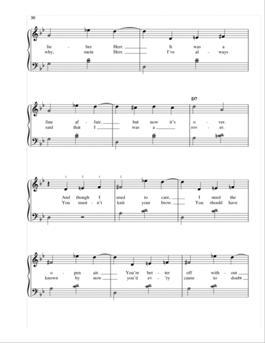 Mein Herr Mein Herr Easy Piano scores gallery preview page 3
