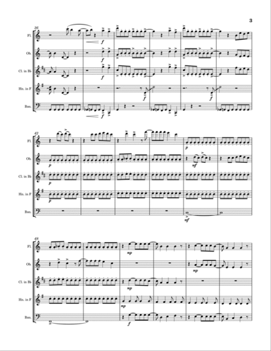 Abba-Medley Woodwind Quintet scores gallery preview page 3