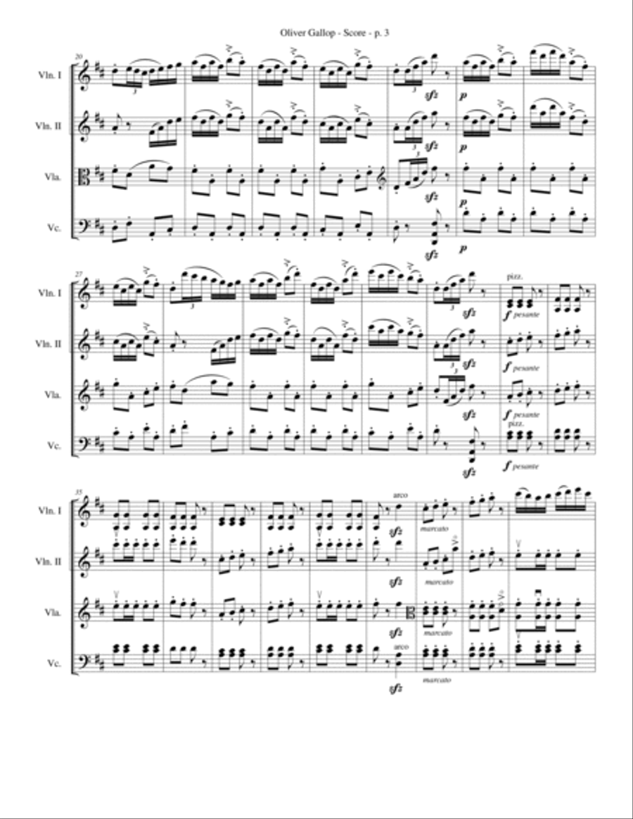 Thomas Wiggins - Oliver Gallop - Black Composers, Classical Quartets String Quartet scores gallery preview page 3