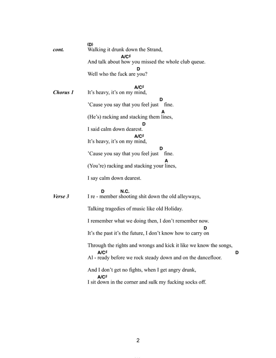 Calm Down Dearest Acoustic Guitar scores gallery preview page 2