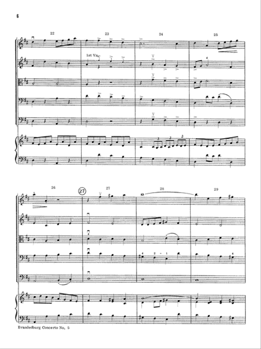 Brandenburg Concerto No. 5: Score String Orchestra scores gallery preview page 6