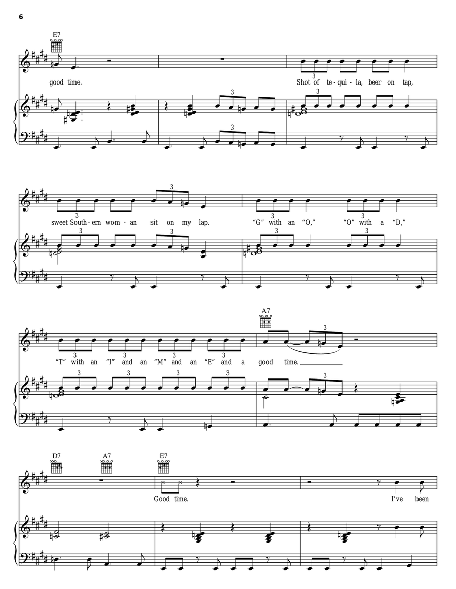 Good Time Piano, Vocal, Guitar scores gallery preview page 6