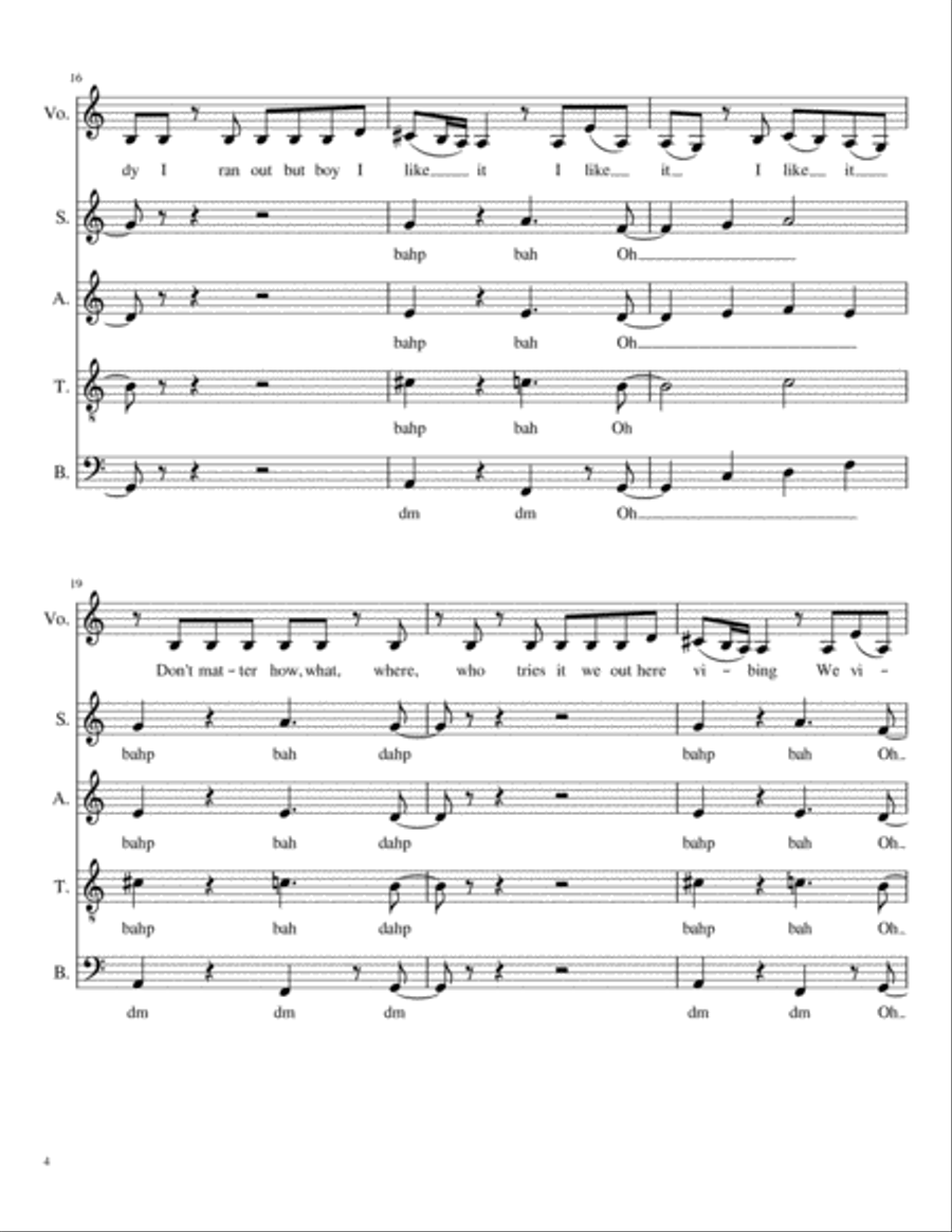 No Tears Left To Cry 4-Part scores gallery preview page 4