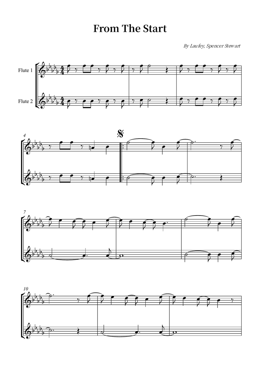 From The Start Flute Duet scores gallery preview page 1