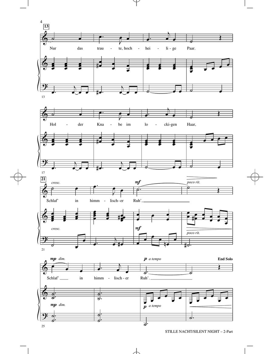 Stille Nacht/Silent Night (With American Sign Language) (arr. Greg Gilpin) 2-Part scores gallery preview page 2