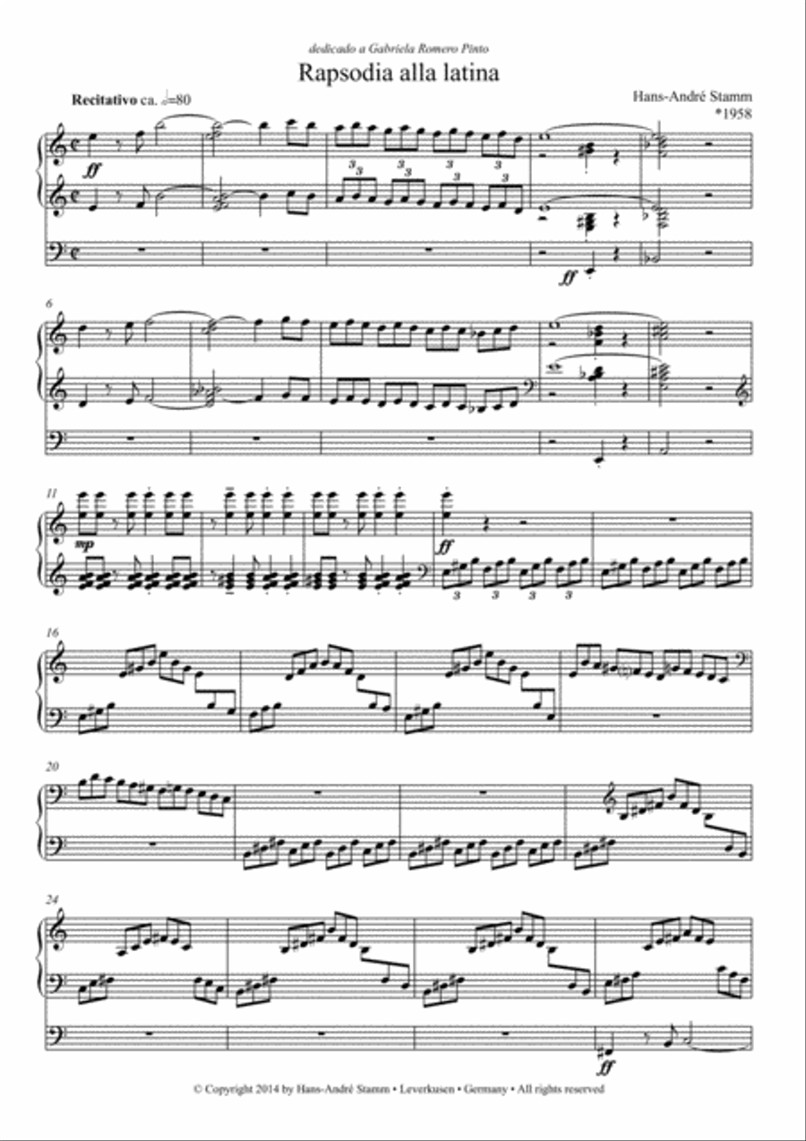 Rapsodia alla latina for organ Organ Solo scores gallery preview page 2